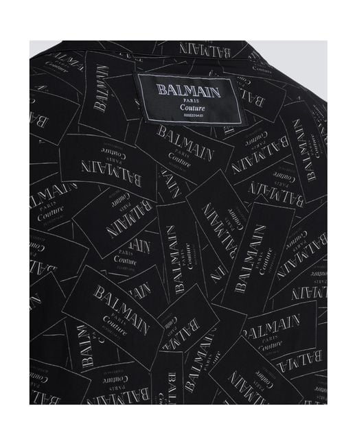 Balmain Black Short Sleeve Shirts for men