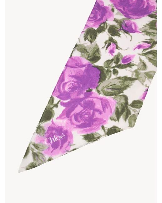 Chloé Pink Printed Silk Scarf