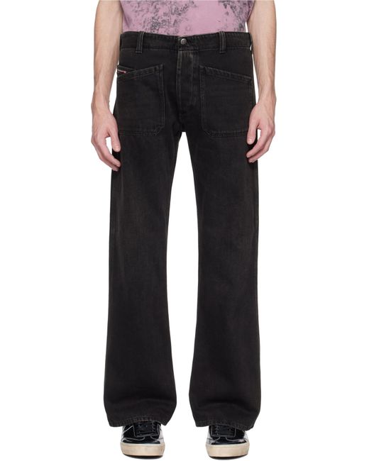 DIESEL Black D-Moorix Straight-Leg Jeans for men