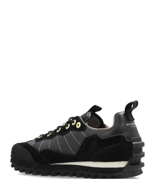 AllSaints Black Nevis Lace-Up Sneakers