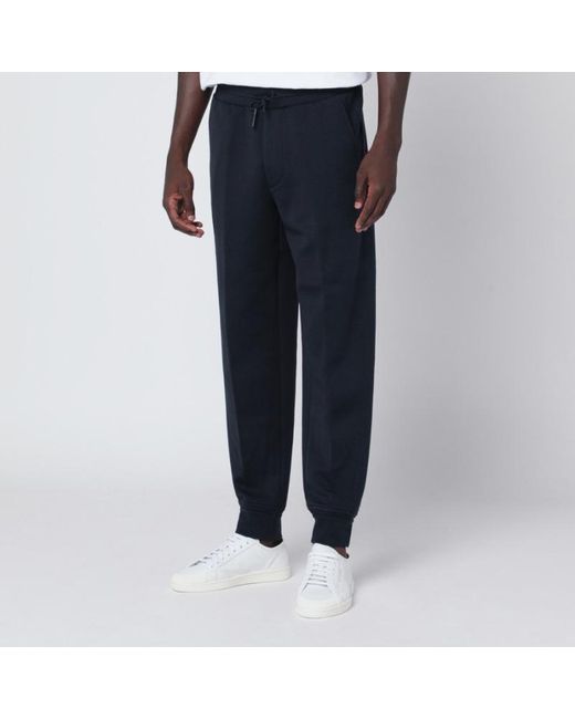 Zegna Blue Drawstring Tapered-Leg Trousers for men