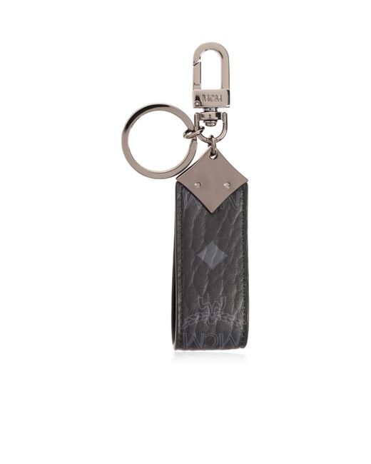 MCM White Logo Keychain for men