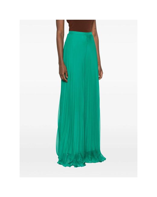 Max Mara Green Wide-Leg Casual Pants