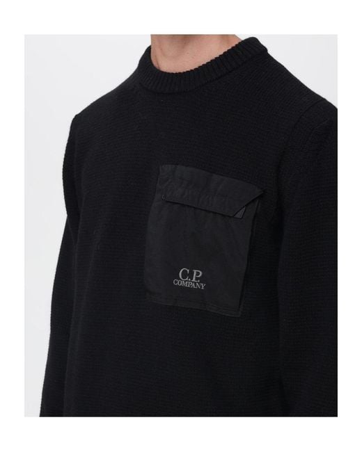 C P Company Blue Crewneck Jumper for men