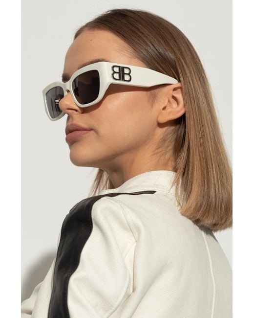Balenciaga White Eyewear Cat-Eye Frame Sunglasses