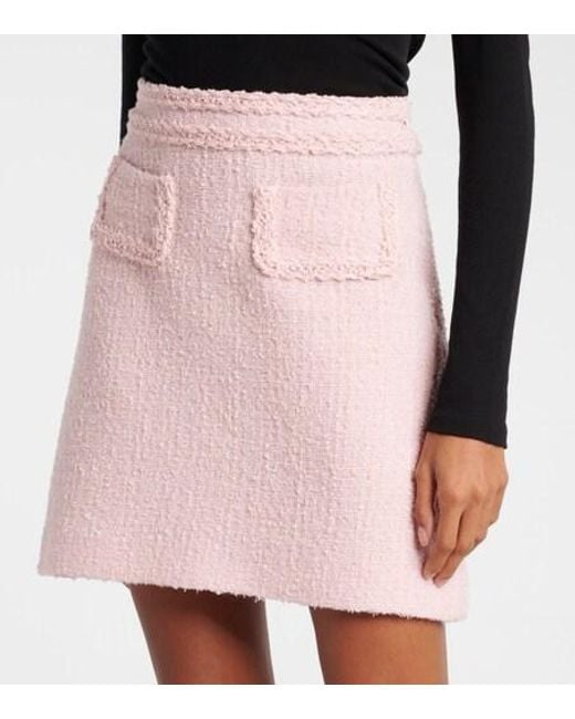 Giambattista Valli Pink High-Rise Wool-Blend Miniskirt