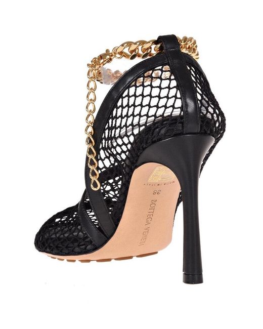 Bottega Veneta Black Mesh Overlay Pumps