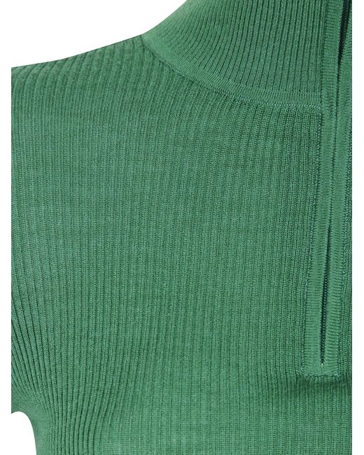 Frankie Shop Green 'Sade' Knit Zip Sweater