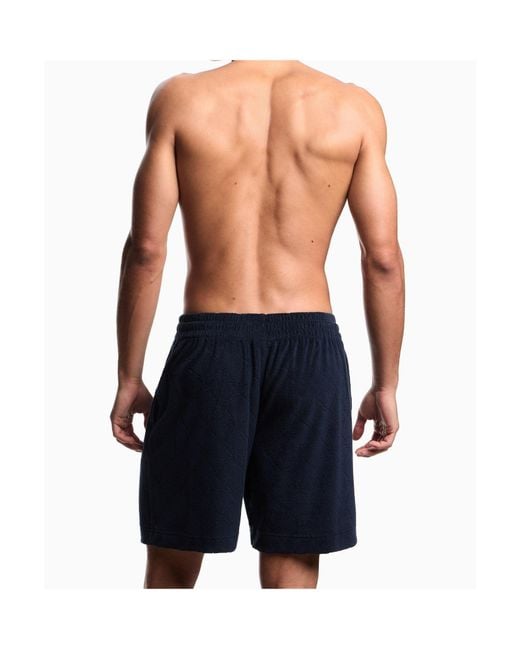 Emporio Armani Blue Drawstring Waist Shorts for men