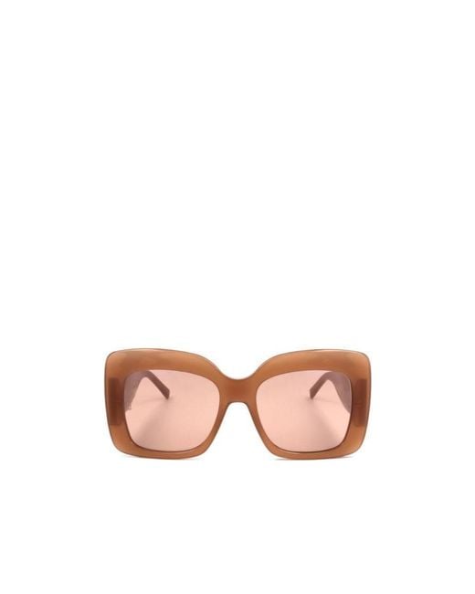 Elie Saab Pink Square Frame Sunglasses