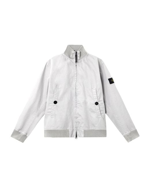 Stone Island White Bomber Jacket for men