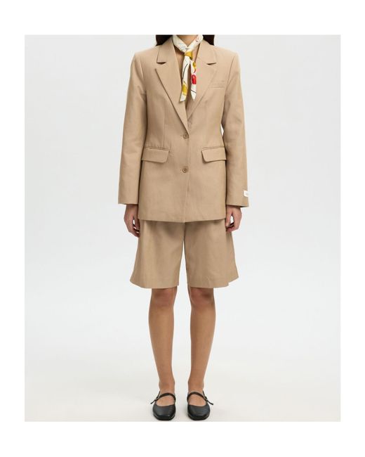 SELECTED Natural Relaxed Fit Single-Breasted Blazer