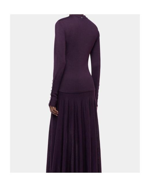 Rabanne Purple Button-Cuff Knitted Sweater