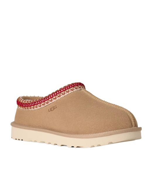Ugg Brown Tasman Ii Logo Debossed Slippers