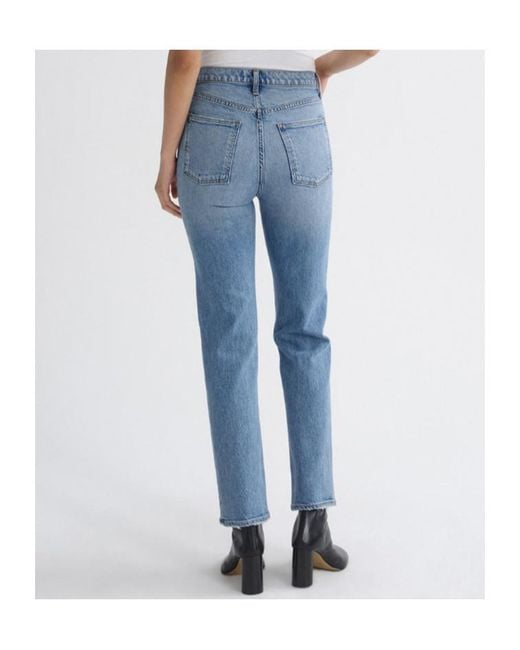 Agolde Blue 90's Pinch Waist High Rise Straight Long (Weightless Stretch)