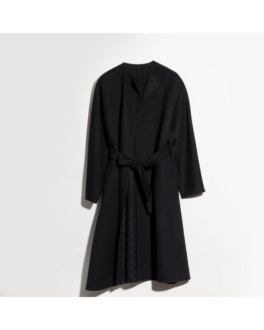 Gucci Black Long Coat With Gg Inside