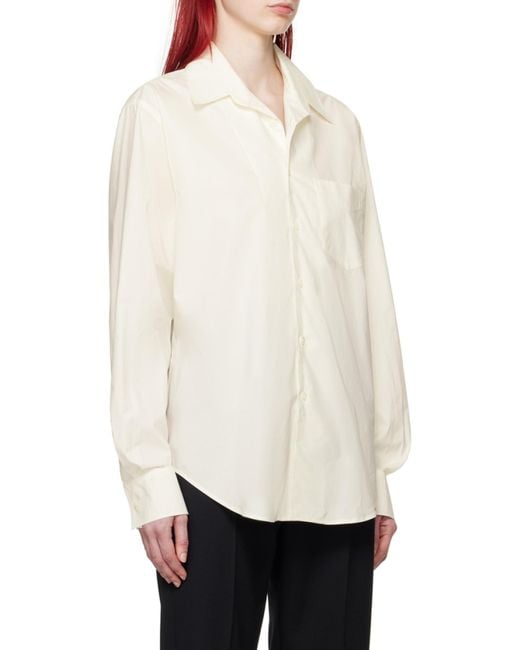 MM6 by Maison Margiela White Cut Out Detailed Buttoned Shirt