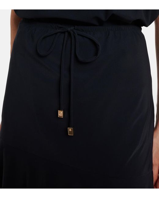 Dorothee Schumacher Black Modern Flow Tiered Midi Skirt