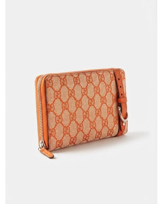 Gucci Orange Embossed Printed Purse
