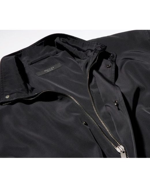 Gucci Blue High Neck Zip Blouson Jacket for men