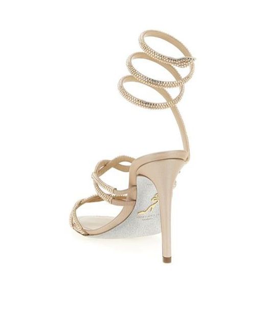 Rene Caovilla Metallic René Caovilla Braid Cleo Fog Satin Embellished Sandals