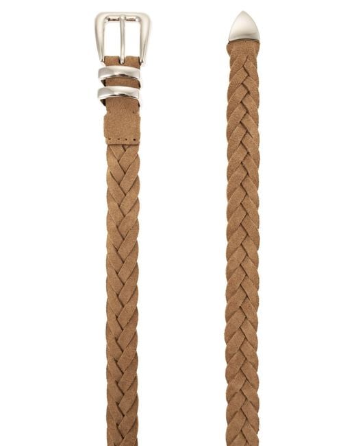 Brunello Cucinelli White Woven Belt for men