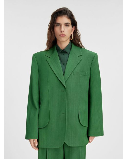 Jacquemus Green Oversized Button-Up Blazer
