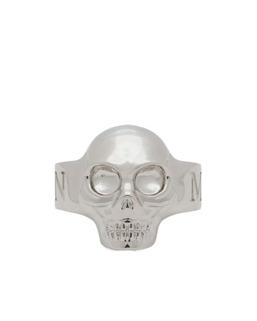McQueen White Skull Slip-On Ring for men