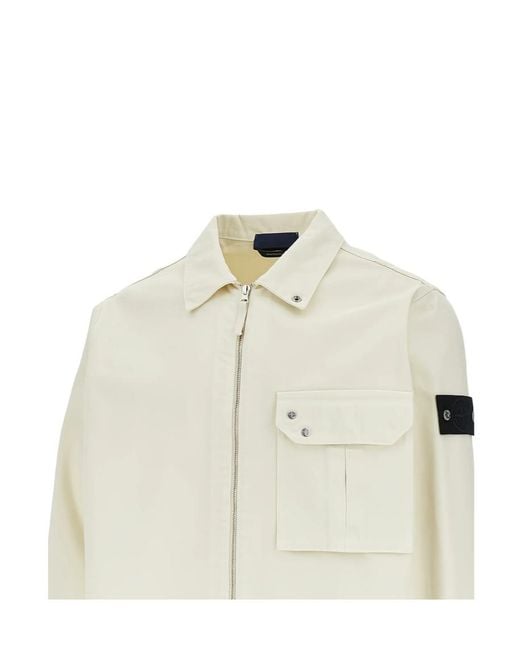 Stone Island White Light Jackets for men