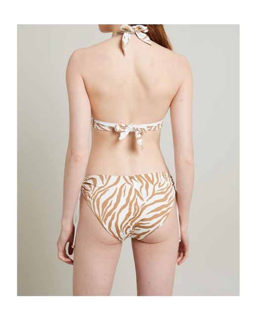 Max Mara White Pattern Bikini Top