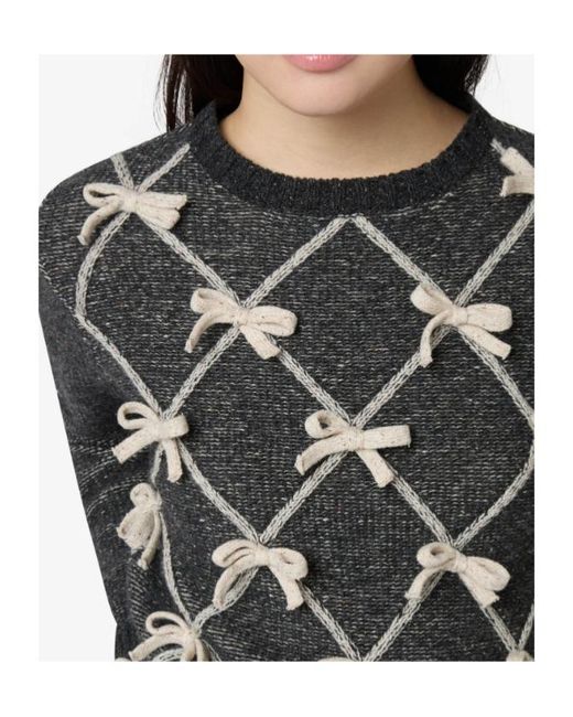 Moschino Black Wool-And-Silk Blend Sweater With Bows