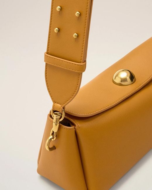 AMI Metallic Mini Carrousel Leather Shoulder Bag for men