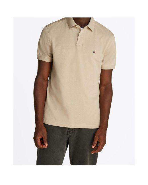 Tommy Hilfiger Natural Logo Short Sleeve Polo Shirt for men
