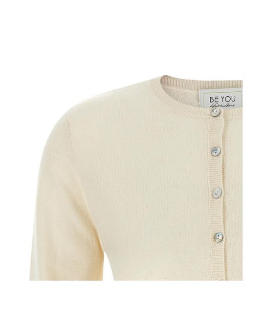 Be You White 3080 Crew Neck Cardigan