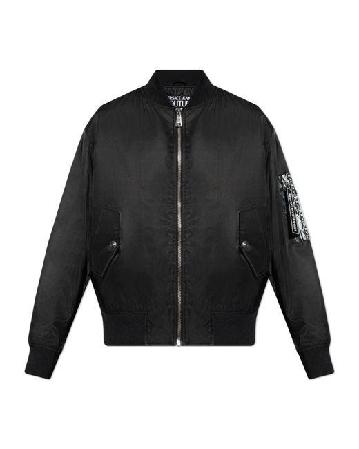 Versace Jeans Black Couture Logo Bomber Jacket for men