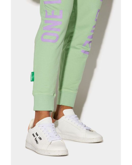 DSquared² Green Slogan-Print Cotton Track Pants for men