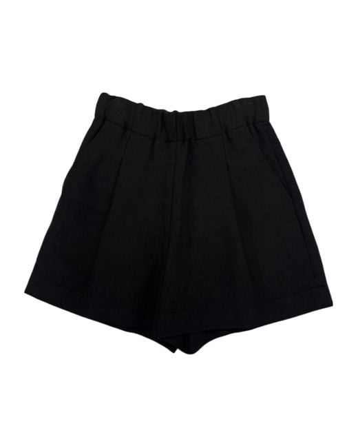 Dries Van Noten Black Elastic Waist Shorts