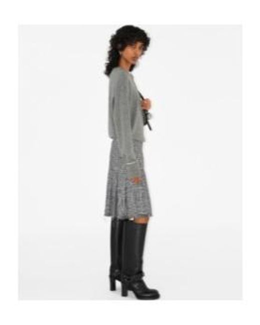 Burberry Gray Logo Intarsia-Knit Crewneck Jumper