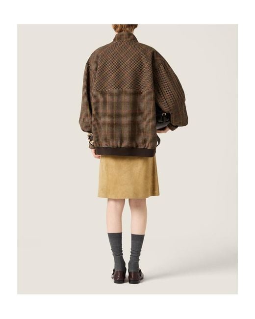 Miu Miu Brown Virgin Wool Houndstooth Jacket