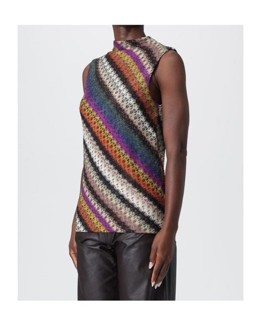 Missoni Multicolor Lamé Crewneck Sleeveless Jumper