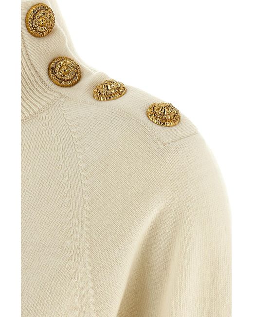 Balmain Natural Turtleneck Knitted Jumper