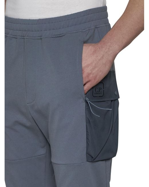 C P Company Blue Logo-Print Track Pants for men