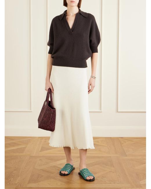 Proenza Schouler Black Vella Cashmere Polo Collar Sweater