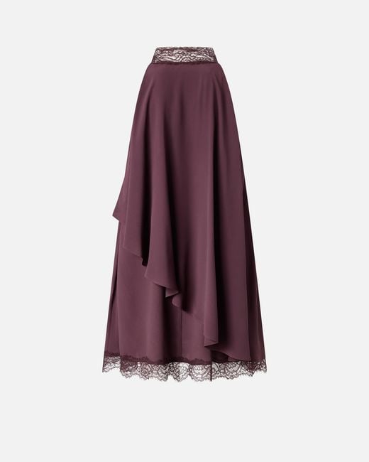 Pinko Purple Lace-Detailed Mini Dress