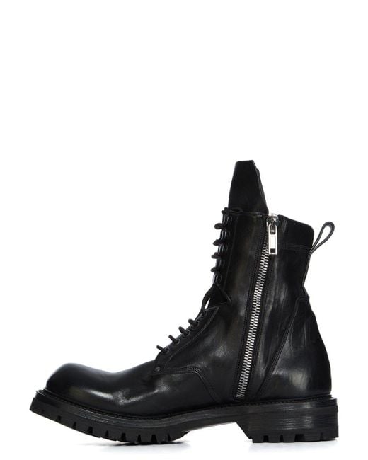 Rick Owens Black Army Biker Boots for men