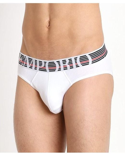 Emporio Armani White Logo Detail Panties for men