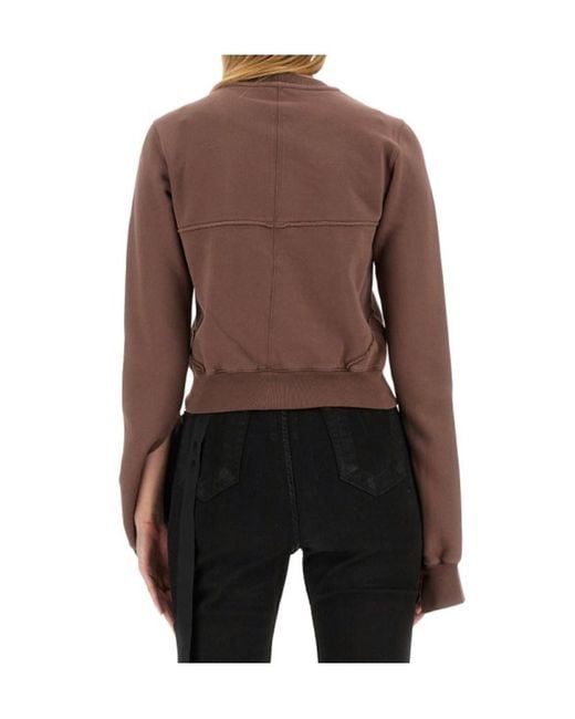 Rick Owens Black Organic Cotton Cropped Sweatshirt
