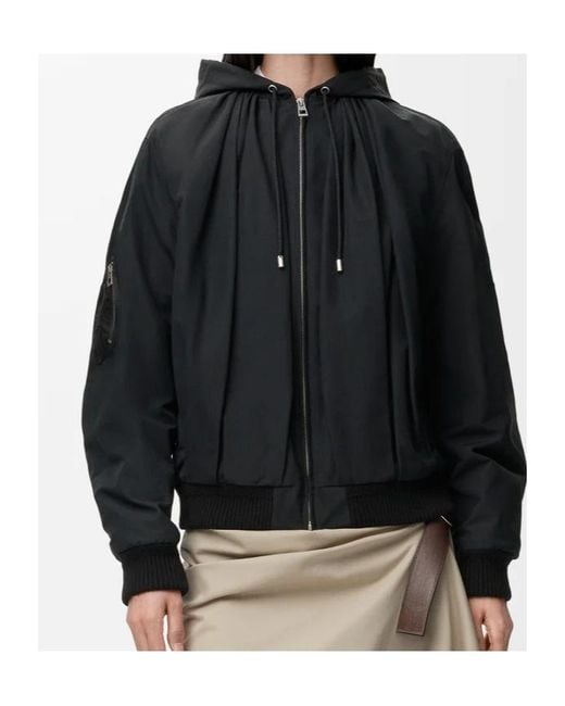 Loewe Blue Pleated Hooded Jacket