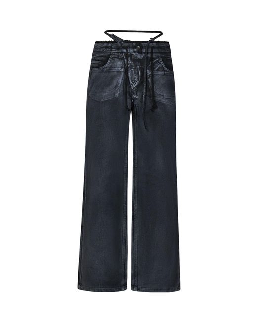 OTTOLINGER Blue Logo Logo Wide-Leg Denim Pants