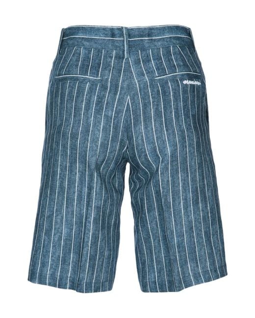 ERMANNO FIRENZE Blue Pinstriped Bermuda Pants